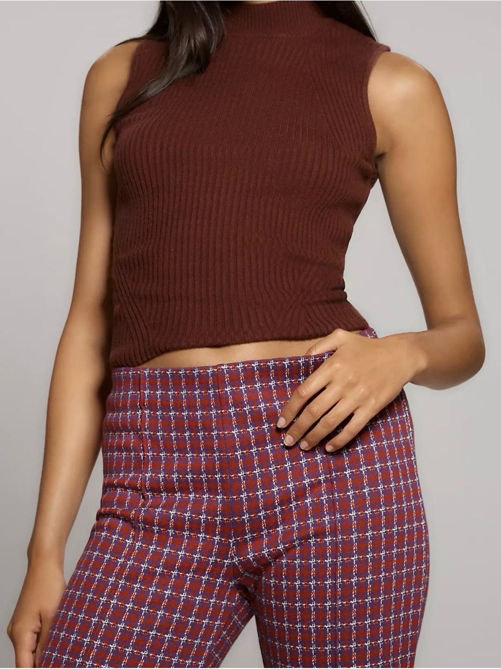 Maeve Margot Cropped Plaid Pants NWT - Picture 4 of 8